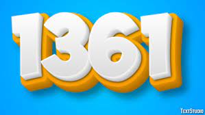 1361 Text Effect and Logo Design Number