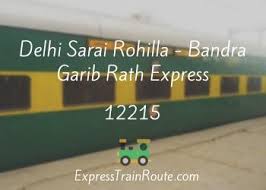 Delhi Sarai Rohilla - Bandra Garib Rath Express - 12215 Route, Schedule,  Status & TimeTable
