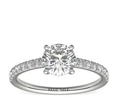 French Pavé Diamond Engagement Ring in 14k White Gold (0.24 ct. tw ...