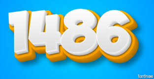 1486 Text Effect and Logo Design Number