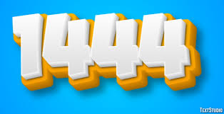 1444 Text Effect and Logo Design Number