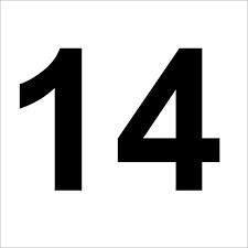 3 x black wheather-proof number decals in high qualitiy, number" 14 " , 10  cm high, without background, numbers, garbage can, rubbish bin, number  decals, house number,mailbox, decals, stickers - Buy Online