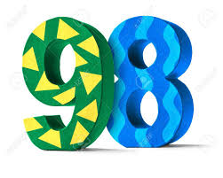 Colorful Paper Mache Number On A White Background - Number 98 ...