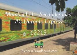 Mumbai LTT - Secunderabad AC Duronto Express - 12219 Route, Schedule,  Status & TimeTable