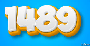 1489 Text Effect and Logo Design Number