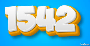 1542 Text Effect and Logo Design Number