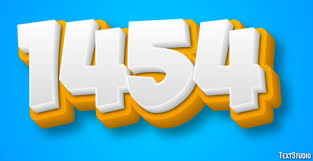 1454 Text Effect and Logo Design Number