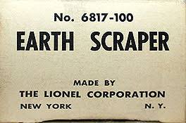 LIONEL TRAINS 6817 ALLIS-CHALMERS SCRAPER FLAT CAR