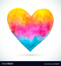 Heart-pink-yellow-blue-shape Royalty Free Vector Image