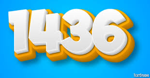 1436 Text Effect and Logo Design Number