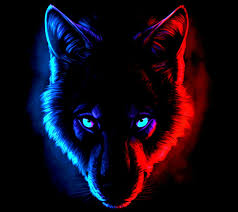 Dark wolf colors Red🔴+Blue💙 | Wolf wallpaper, Red wolf, Wolf with blue  eyes