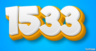 1533 Text Effect and Logo Design Number