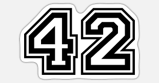 42 Number number' Sticker | Spreadshirt