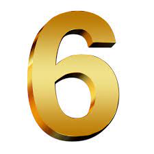 Gold Number 6 transparent PNG - StickPNG