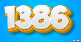 1386 Text Effect and Logo Design Number