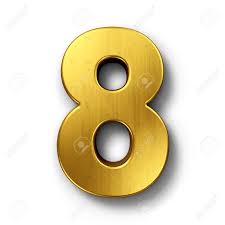 3d Rendering Of The Number 8 In Gold Metal On A White Isolated.. Stock  Photo, Picture And Royalty Free Image. Image 7827005.