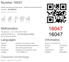 16047 number, meaning and properties - Number.academy