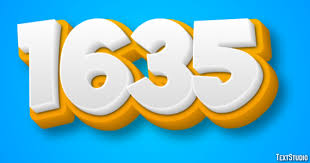 1635 Text Effect and Logo Design Number