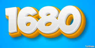 1680 Text Effect and Logo Design Number
