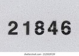 Black Number 21846 On White Wall Stock Photo 2125529159 | Shutterstock