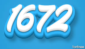 1672 Text Effect and Logo Design Number