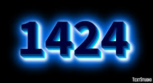 1424 Text Effect and Logo Design Number