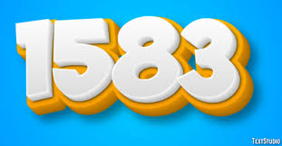 1583 Text Effect and Logo Design Number
