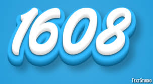 1608 Text Effect and Logo Design Number