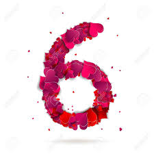 Number Six, 6 Made From Red Hearts Love Alphabet Royalty Free ...