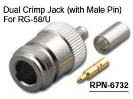 RPN-6732 - Reverse Polarity N Dual Crimp Female (Jack) Connector ...
