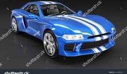 Sport Car Blue Color White Strips Stock Illustration ...