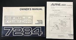 Vintage Alpine 7284 Stereo Owners Manual and Installation Guide ...