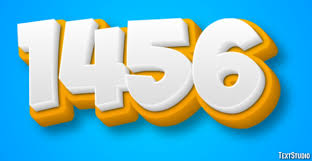1456 Text Effect and Logo Design Number