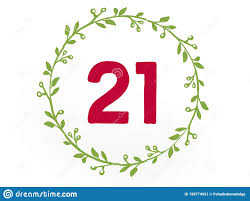 The Number 21 Twenty One In The Leaf Circle Stock Illustration ...