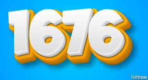 1676 Text Effect and Logo Design Number