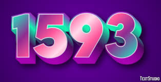 1593 Text Effect and Logo Design Number